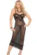 Sexy Lace Decorate Mesh Gown