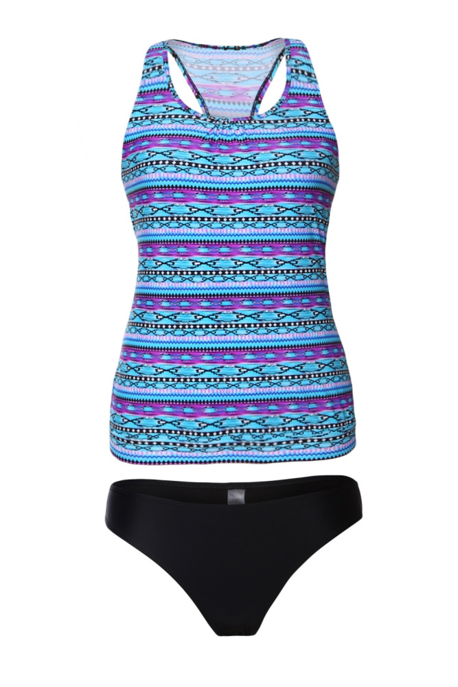 Tribal Beach Ethnic Print 2pcs Tankini Swimsuit