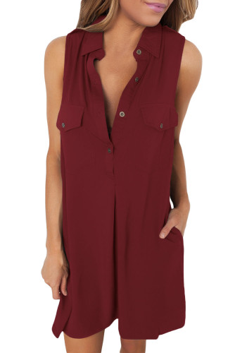 Wine Red Button Down Tunic