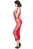 Red Zig Zag Shred Seamless Long Dress