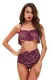 Purple High Waist Lace Cami Set