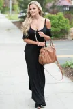 Black Sassy Open Shoulder Maxi Dress