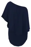 Multiple Dressing Layered Dark Blue Mini Dress