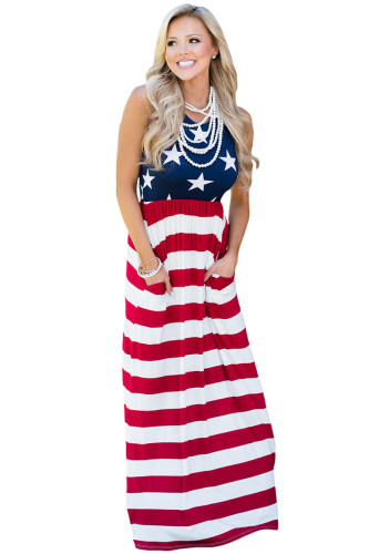 Country Love American Flag Maxi Dress