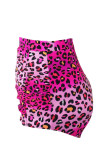 Rosy Leopard Print Retro High Waist Swim Bottom