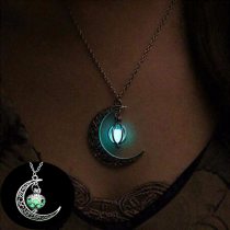 FAMSHIN 2017 New Hot Moon Glowing Necklace, Gem Charm Jewelry,Silver Plated,Halloween Gifts