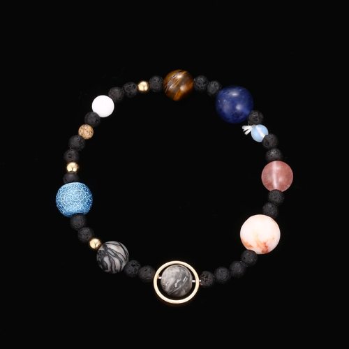 2018 New Handmade Solar System Bracelet Universe Galaxy The Eight Planets Star Natural Stone Bead Bracelets Bangles dropshipping