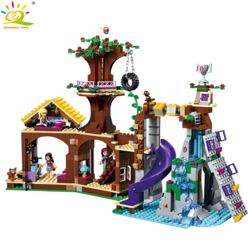 875pcs Friends Adventure Camp Tree House Building Blocks Compatible Legoing city girl figure Bricks Educational Toy For Children