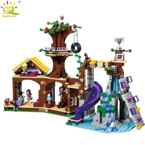 875pcs Friends Adventure Camp Tree House Building Blocks Compatible Legoing city girl figure Bricks Educational Toy For Children