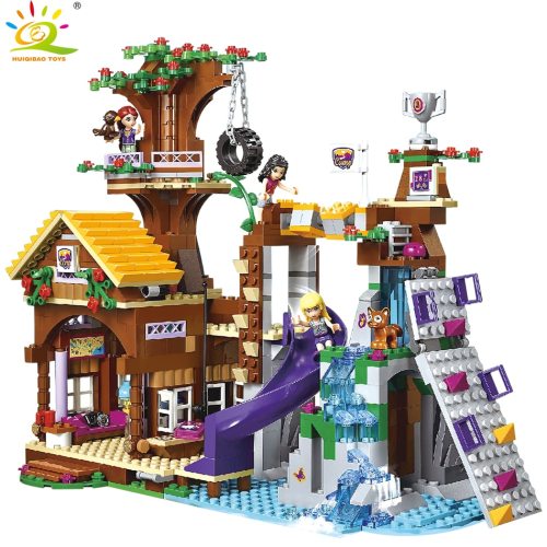 875pcs Friends Adventure Camp Tree House Building Blocks Compatible Legoing city girl figure Bricks Educational Toy For Children