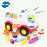 HOLA 836 Ambulance Doctor Vehicle Set 2-in-1 Baby Toys Pretend Doctor Set & Medical Kit Inside Bump & Go Toy Car with Lights