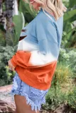 Ombre Color Block Halloween Pumpkin Sweatshirt