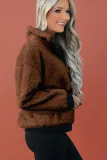 Brown Fleece Pullover Sweatshirt