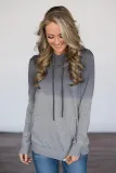 Gray Ombre Kangroo Pocket Pullover Hoodies