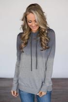 Gray Ombre Kangroo Pocket Pullover Hoodies