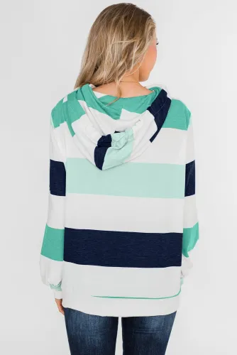 Green Knocking Overlap Hoodie