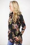 Black Floral Cowl Neck Sweatshirt