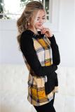 Yellow Plaid Pullover Hoodie