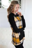 Yellow Plaid Pullover Hoodie