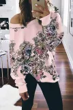 Pink Free People Go on Floral Printed Pullover