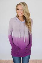 Purple Ombre Kangroo Pocket Pullover Hoodies