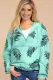 Green Floral Print Rain Jacket