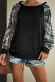 Black Squadron Thermal Camo Contrast Dolman Top