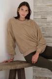 Khaki Terry Thread Cashmere Sweathshirt