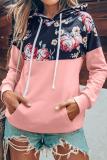 Pink Floral Pullover Hoodie