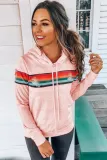 Pink Rainbow Stripes Hoodie