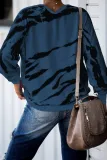 Blue Snow Tiger Tie Dye Pullover Sweatshirt