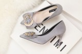 9cm Fashion Suede bow-knot Pointed Dress Wedding Party Elegant Heeled Sandals