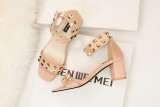 7CM Fashionable Sexy Suede Heel Rivets Elegant Heeled Sandals