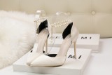 Asmxing Sweet Shallow Pointed Sidecut Dress Elegant Heeled Sandals