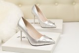 9.5CM Fashion Pointed Patent Leather H Shallow Dress Elegant Heeled