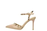 9CM Sweet Shallow Pointed Rivet PU Hollow Dress Elegant Sandals