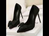 11CM Stylish Sweet Light Pointed Sexy Suede Dress Wedding Party Elegant Heeled Sandals