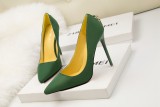 Asmxing 11CM Suede Shallow Pointed D buckle Dress Wedding Party Elegant Heeled Sandals
