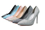 10CM Stylish Sweet Elegant With Shallow Mouth Pointed Diamond Drill Sandals