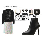 9.5CM Stiletto Martin Boots PU Booties