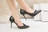 Asmxing 9CM Shallow Hollow Pointed Bow High Stiletto Dress Wedding Party Elegant Heeled Sandals