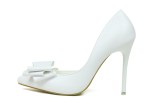 10.5CM Stylish Delicate Sweet Bow Shallow Pointed Sidecut Hollow Dress Elegant Heeled Sandals