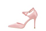 9CM Light Satin Cross Sexy Ankle Straps Sandals High Heel Pointed Dress Wedding Elegant Sandals