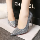 11CM Stylish Sweet Elegant Light Pointed Diamond Drill Rhinestone Wedding Sandals