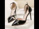 10CM Sexy Rivets Shallow Pointed Elegant Dress Heeled Sandals