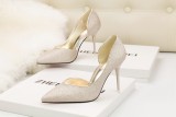9CM Hollow Sidecut High Stiletto Heel Dress Wedding Party  Sandals