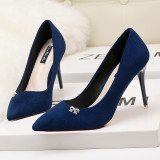 9CM Fashion Pointed Bow Rhinestone Sexy Stiletto Wedding Party Sandals