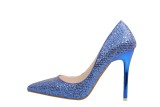 Asmxing 11CM Shining Sequins Sweet Shallow Pointed Dress Elegant Sandals