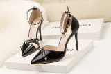 10CM Sexy Rivets Shallow Pointed Elegant Dress Heeled Sandals