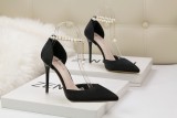 Asmxing Sweet Shallow Pointed Sidecut Dress Elegant Heeled Sandals